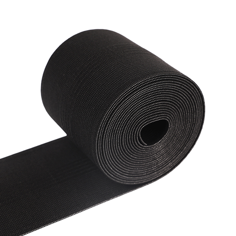 Élastique tricoté noir de 8 cm